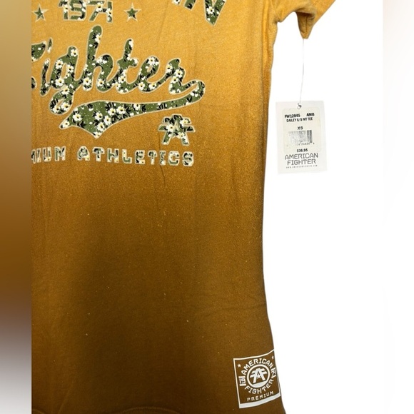 NWT American Fighter Dailey Short Sleeve Mocktwist Tee in Amber Ombré Size XS - Picture 4 of 10
